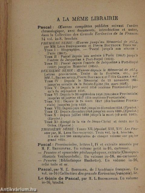 Pensées et opuscules