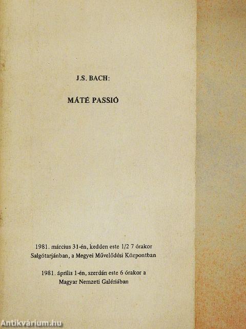J. S. Bach: Máté passió