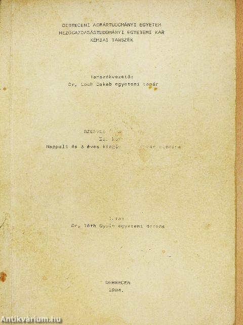 Szerves és biokémia II.