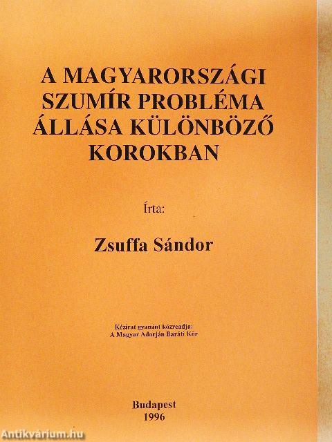 A magyarországi szumír probléma állása különböző korokban