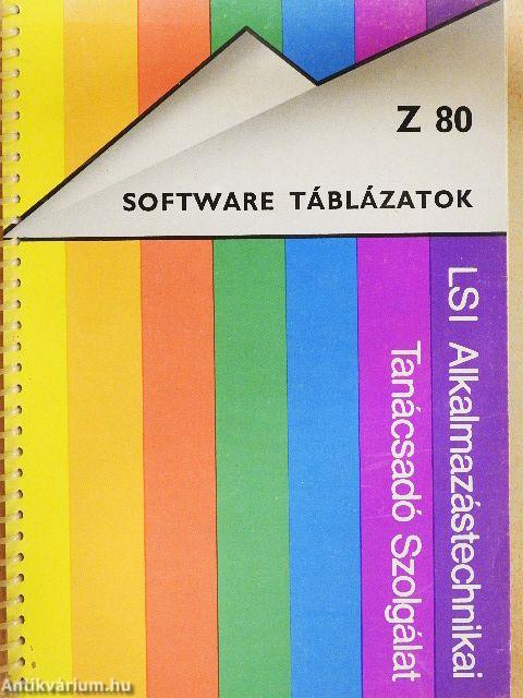 Z80 Software táblázatok