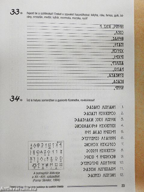 Új Rovásírás Tankönyv és Szakköri Ötlettár