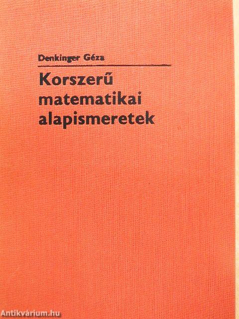 Korszerű matematikai alapismeretek