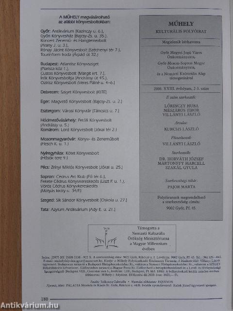 Műhely 2000/2-3.