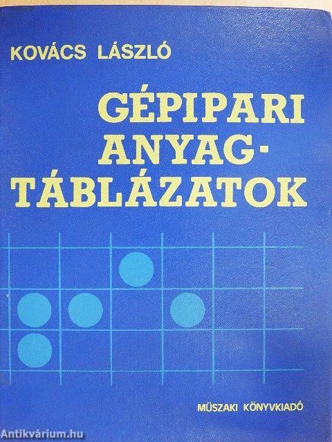 Gépipari anyagtáblázatok