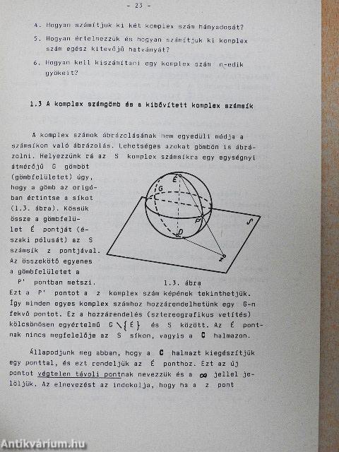 Matematika - Komplex függvénytan I.
