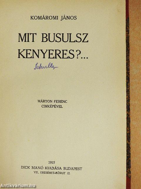 Mit busulsz kenyeres?...