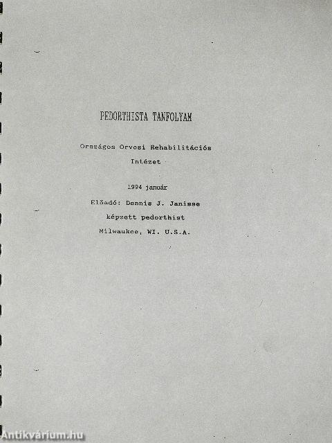 Pedorthista tanfolyam