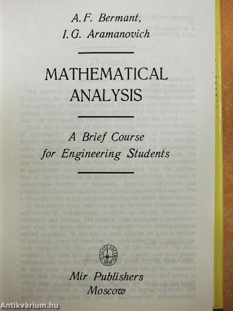 Mathematical Analysis
