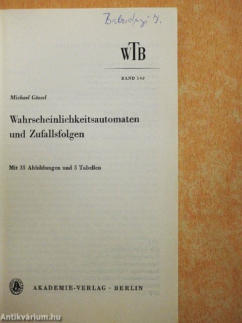 Wahrscheinlichkeitsautomaten und Zufallsfolgen