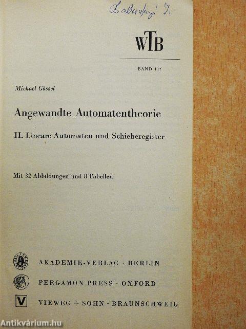 Angewandte Automatentheorie II.