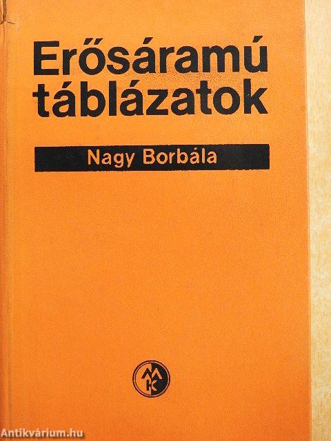 Erősáramú táblázatok