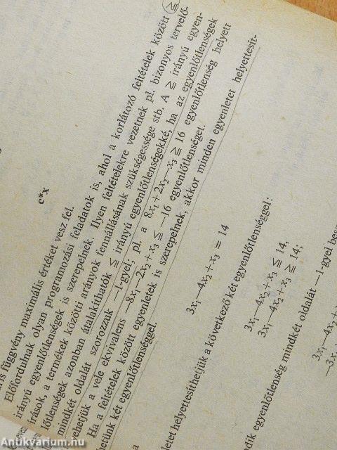 Lineáris programozási gyakorlatok