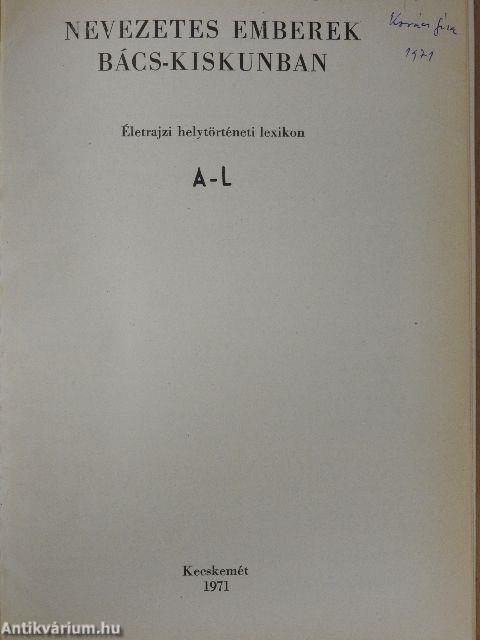 Nevezetes emberek Bács-Kiskunban