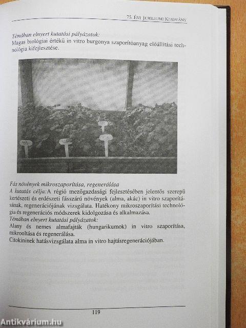 Debreceni Egyetem Agrártudományi Centrum Kutató Központ Nyíregyháza 1927-2002