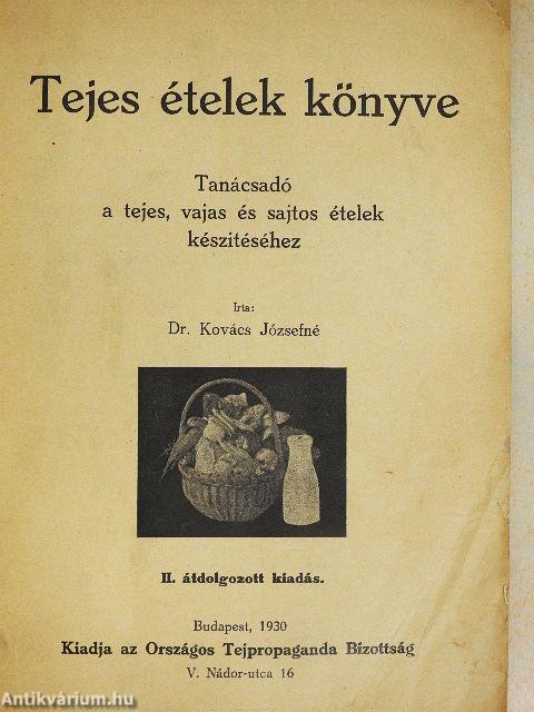 Tejes ételek könyve