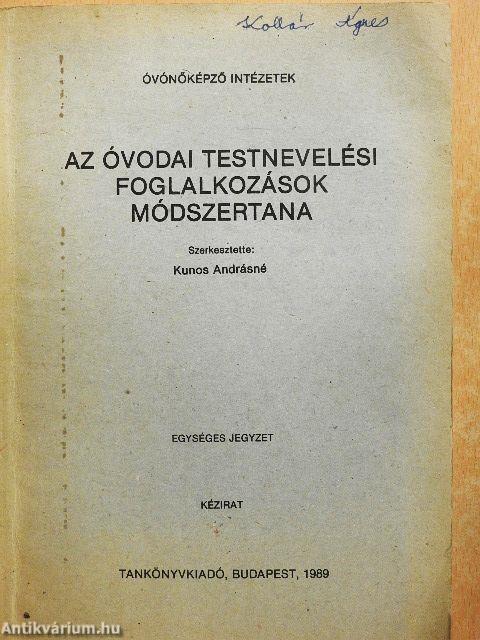 Az óvodai testnevelési foglalkozások módszertana