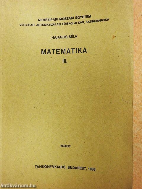 Matematika III.