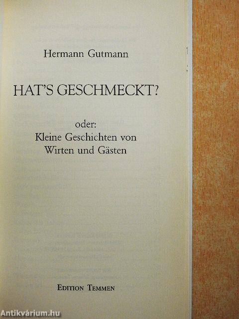 Hat's geschmeckt?
