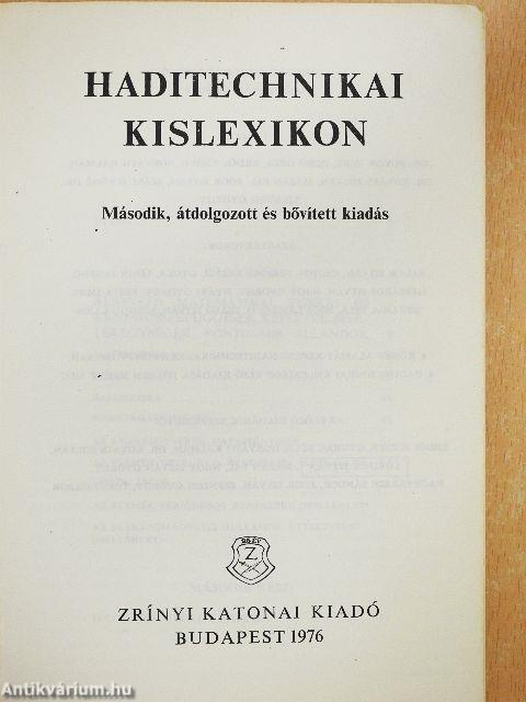 Haditechnikai kislexikon