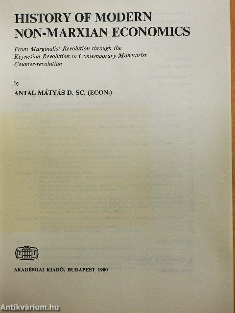 History of Modern Non-Marxian Economics