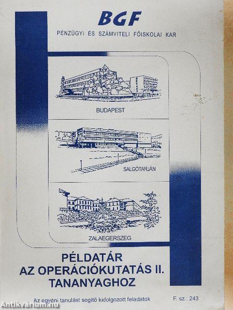 Példatár az operációkutatás II. tananyaghoz