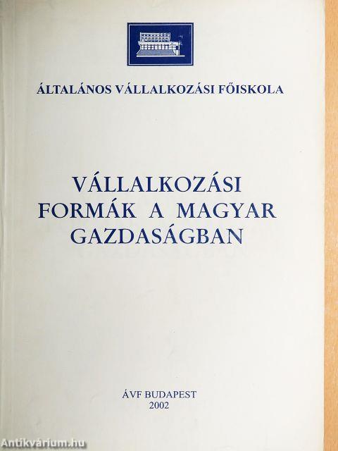 Vállalkozási formák a magyar gazdaságban