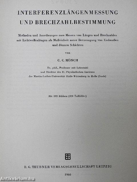 Interferenzlängenmessung und Brechzahlbestimmung