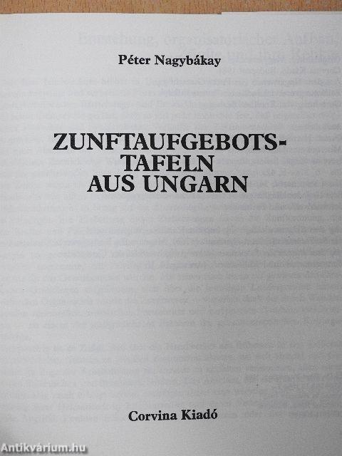 Zunftaufgebotstafeln aus Ungarn