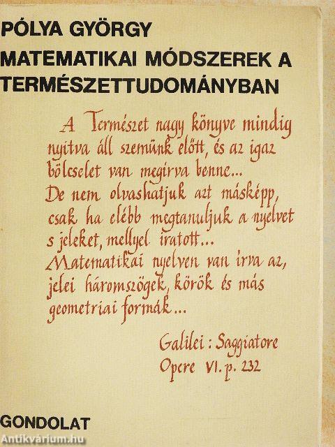 Matematikai módszerek a természettudományban