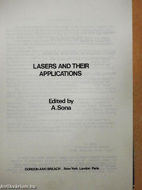 Lasers and Their Applications