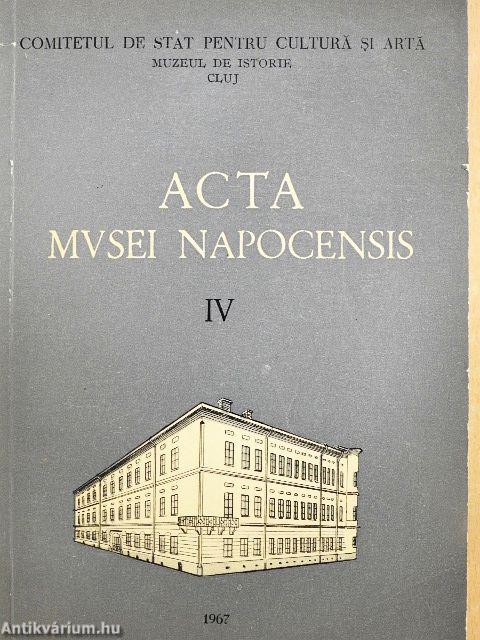 Acta Musei Napocensis IV