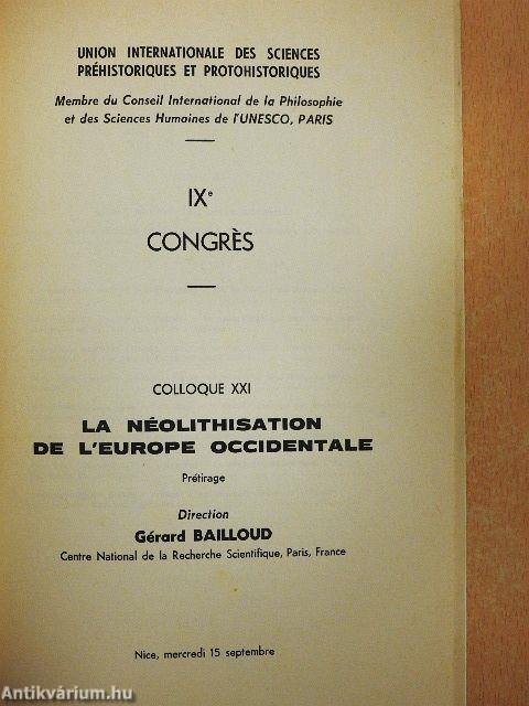 La Néolithisation de l'Europe Occidentale