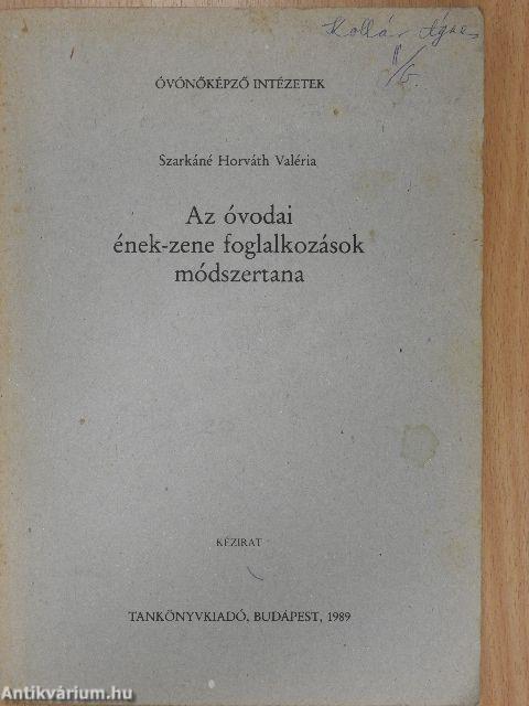 Az óvodai ének-zene foglalkozások módszertana
