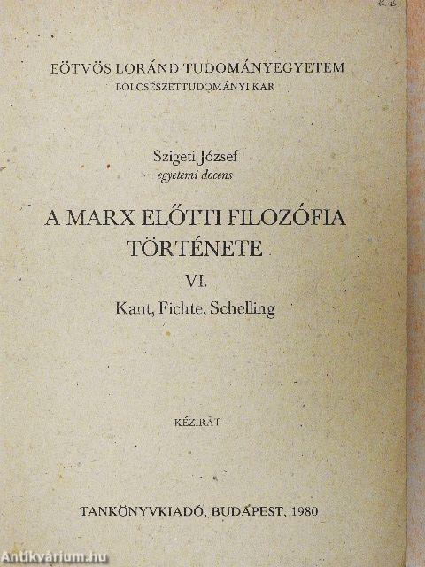 A Marx előtti filozófia története VI.