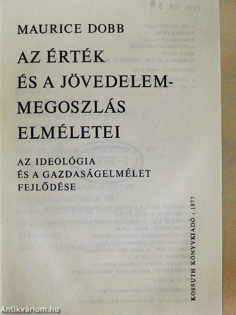 Az érték és a jövedelemmegoszlás elméletei