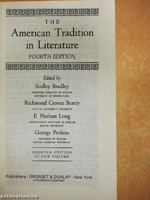The American Tradition in Literature
