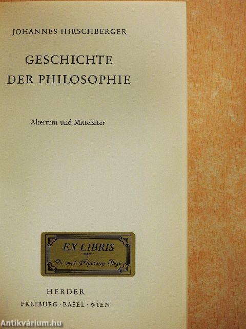Geschichte der Philosophie I-II.