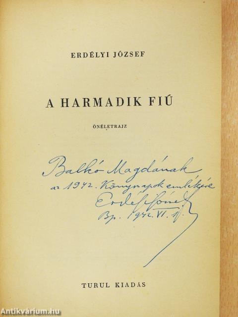 A harmadik fiú (dedikált példány)