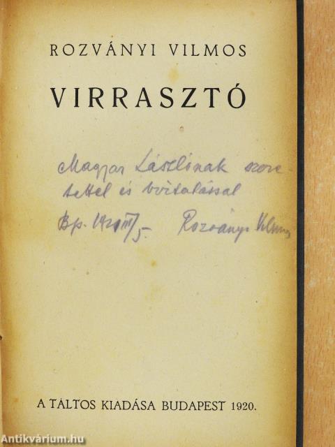 Virrasztó (dedikált példány)