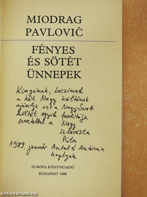 Fényes és sötét ünnepek (dedikált példány)