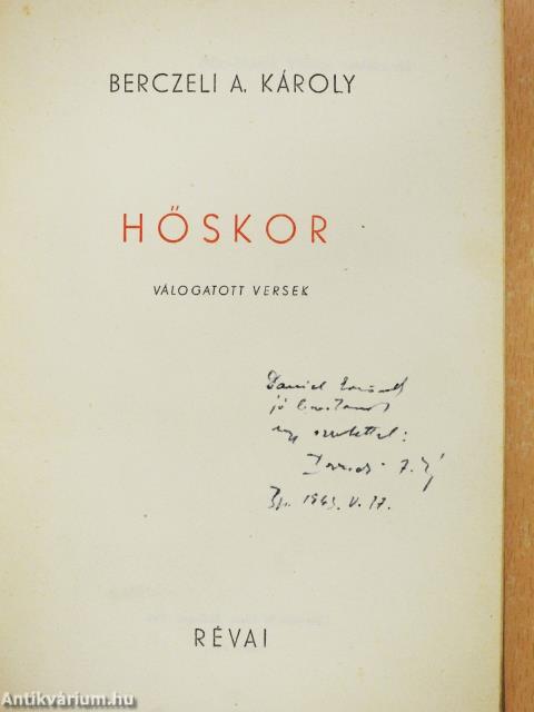 Hőskor (dedikált példány)