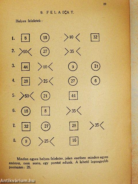 A 9-14 éves gyermekek intelligenciájának megállapítása
