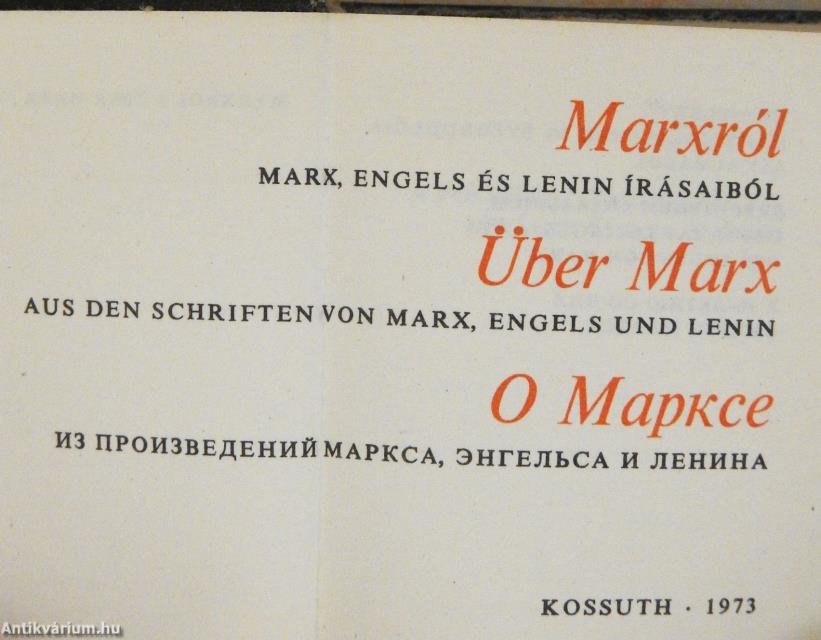Marxról (minikönyv) (számozott)