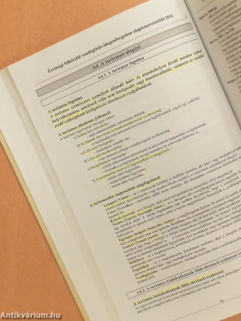 Érettségi felkészítő vendéglátás-idegenforgalom alapismeretekből