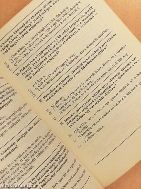 Gyakorló feladatok a közlekedési ismeretek tanulásához