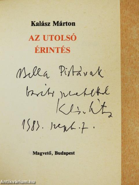 Az utolsó érintés (dedikált példány)