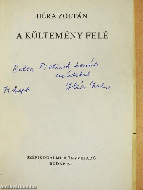 A költemény felé (dedikált példány)