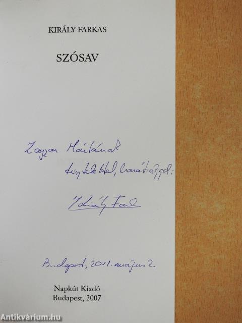 Szósav (dedikált példány)