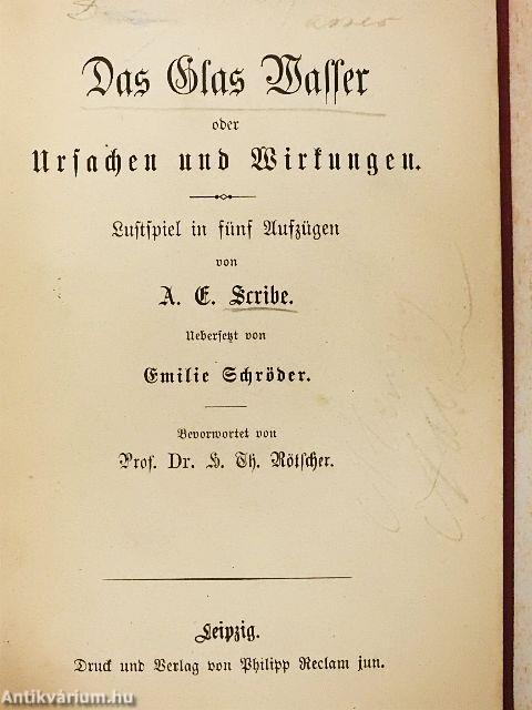 Das Glas Wasser oder ursachen und wirkungen (gótbetűs)